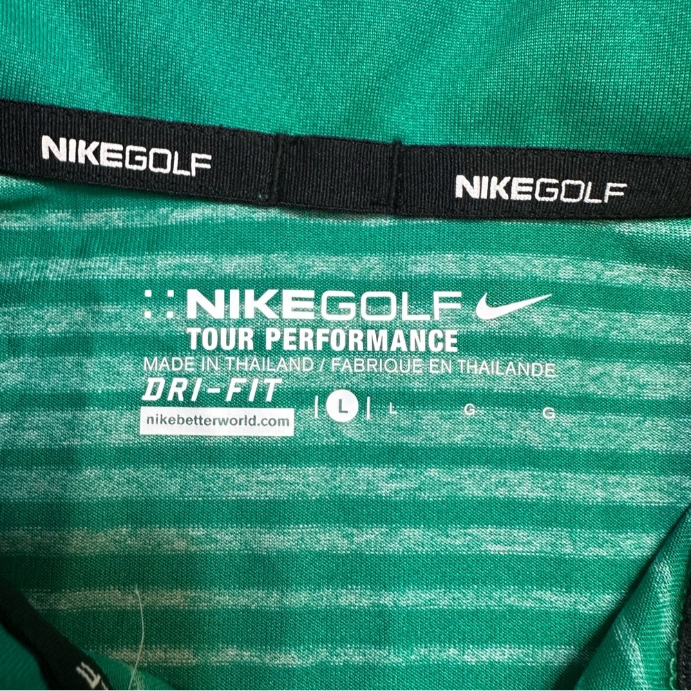Nike Green Striped Polo Shirt - Picture 2 of 9